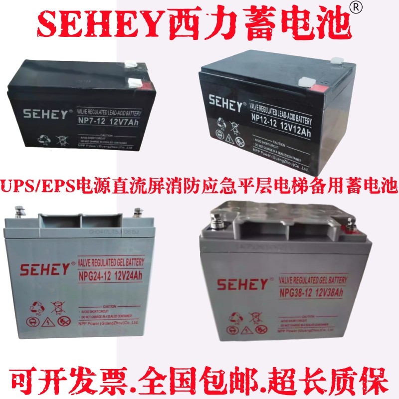 SEHEY西力蓄电池NPG38-12 12V65AH100A38A24A直流屏UPS主机应急