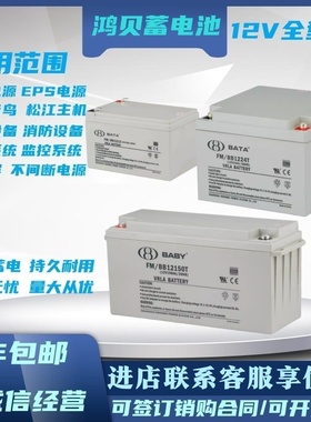 BATA/BY上海鸿贝蓄电池FM/BB1228T 12V7/18/24/38/65/100AH直流屏