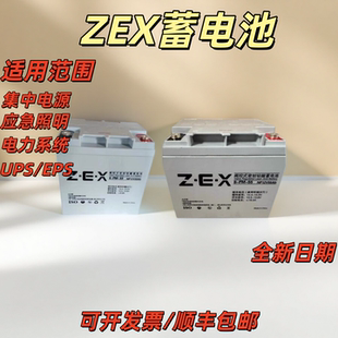ZEX蓄电池6-FM55 NP12V55AH33AH应急照明集中电源消防柜EPS电瓶