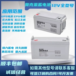 奥克莱蓄电池6GFM12V24A38A65A100A120UPS EPS直流屏监控消防电梯