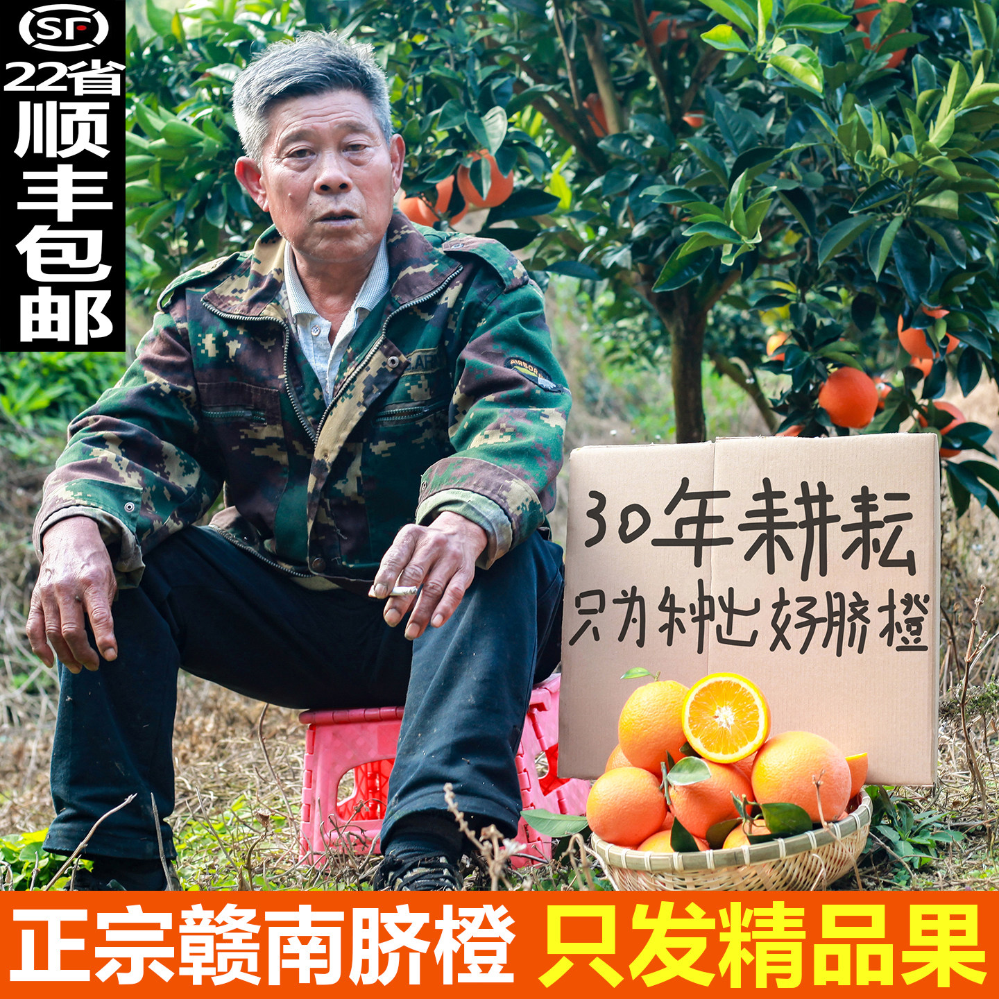 正宗江西赣州手剥橙子赣南脐橙新鲜天然甜水果10斤装顺丰产地直发