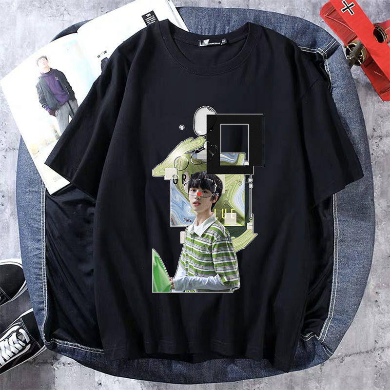 tnt严浩翔同款应援服学生大周边上衣服女夏季新款宽松短袖码t恤男