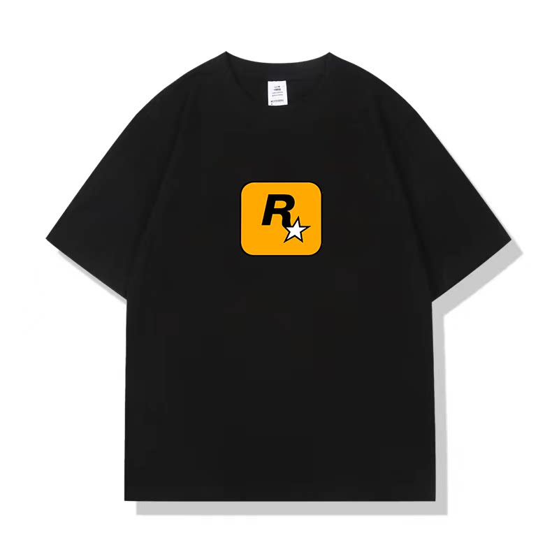 gta5游戏公司r星t恤男rockstar games电玩周边宽松纯棉短袖上衣潮