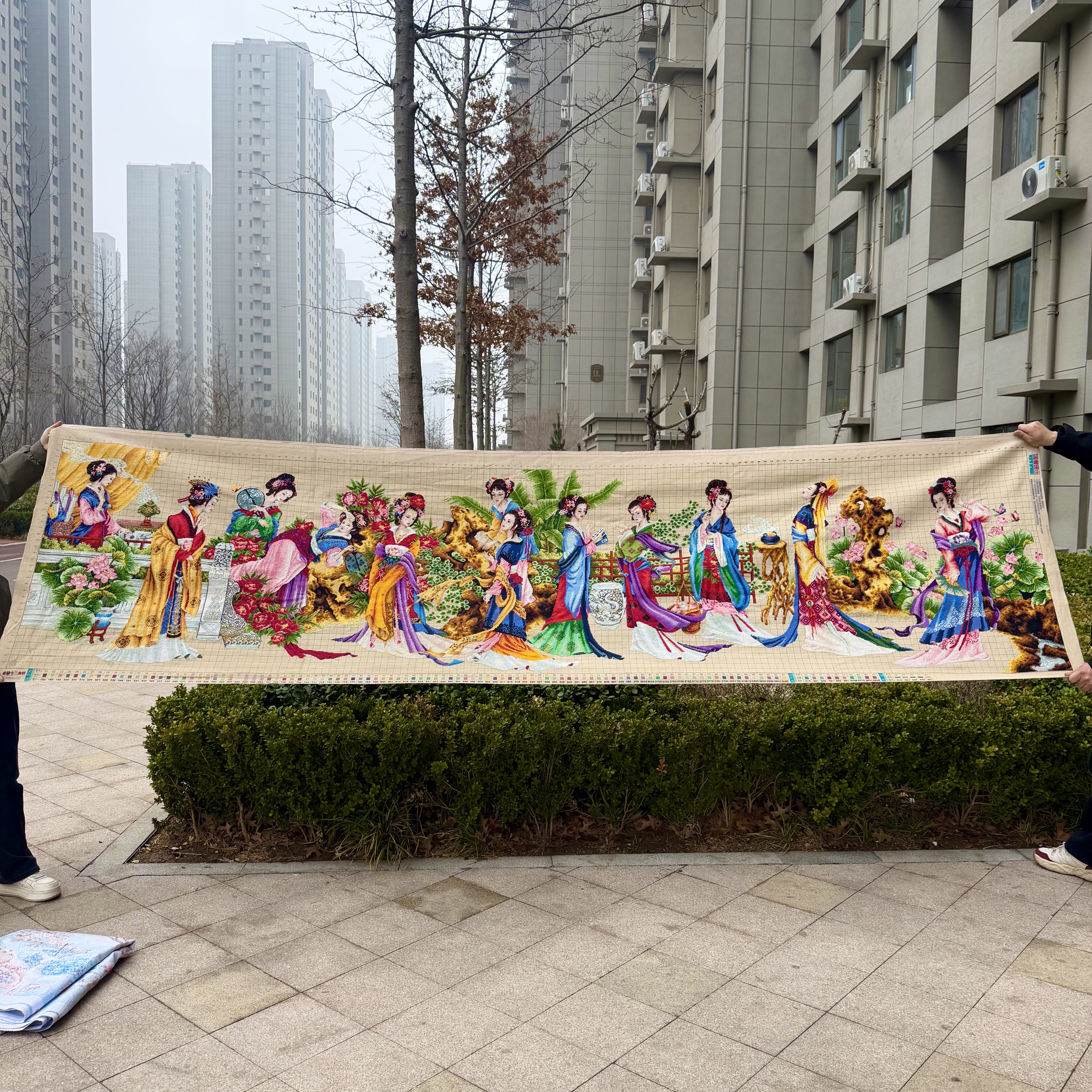 纯手工绣好的十字绣成品新款十二金钗琴棋书画古典美女大幅仕女图