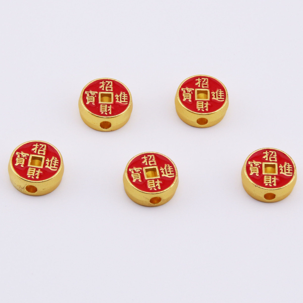 古法沙金滴油珐琅彩招财进宝隔珠diy手链项链饰品配件材料