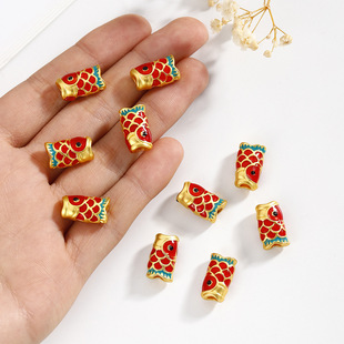 促销爆款新款古法沙金滴油锦鲤吊坠diy手链饰品配件