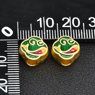 古法沙金滴油年年有余大孔串珠琉璃手串隔珠锦鲤 diy饰品配件批发