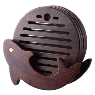 黑檀实木隔热垫防烫餐垫中式厨房家用加厚餐桌垫耐高温实木锅垫