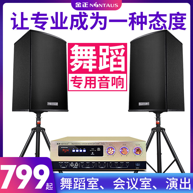 金正 V8舞蹈室音响专用家庭KTV音响功放套装全套卡拉OK壁挂音箱10寸网络点歌点唱机舞蹈房健身房中小型会议室