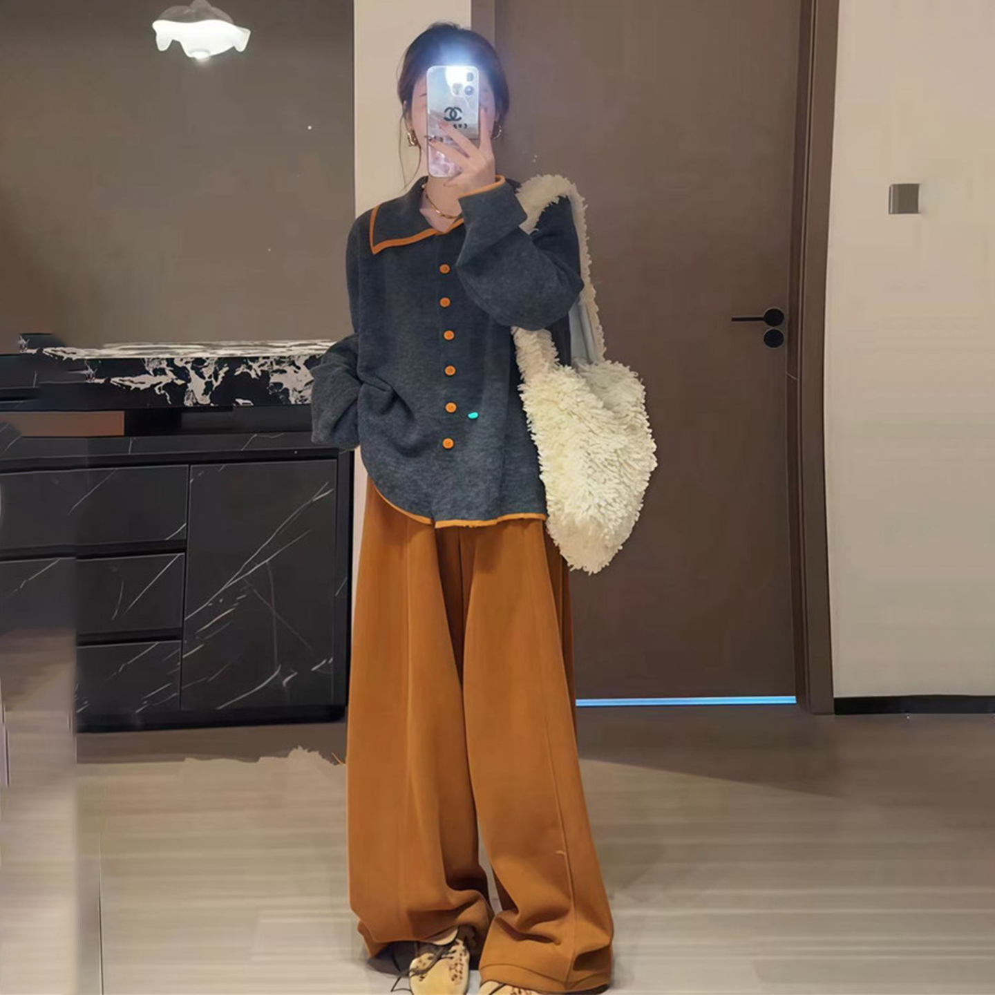 慵懒宽松休闲百搭针织衫女小个子