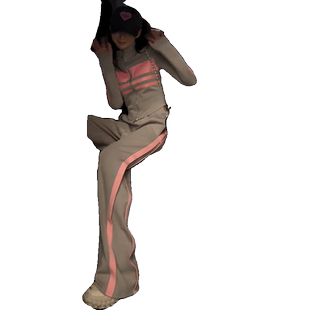 2025春秋新款时尚休闲运动套装女小个子显瘦卫衣外套阔脚裤两件套