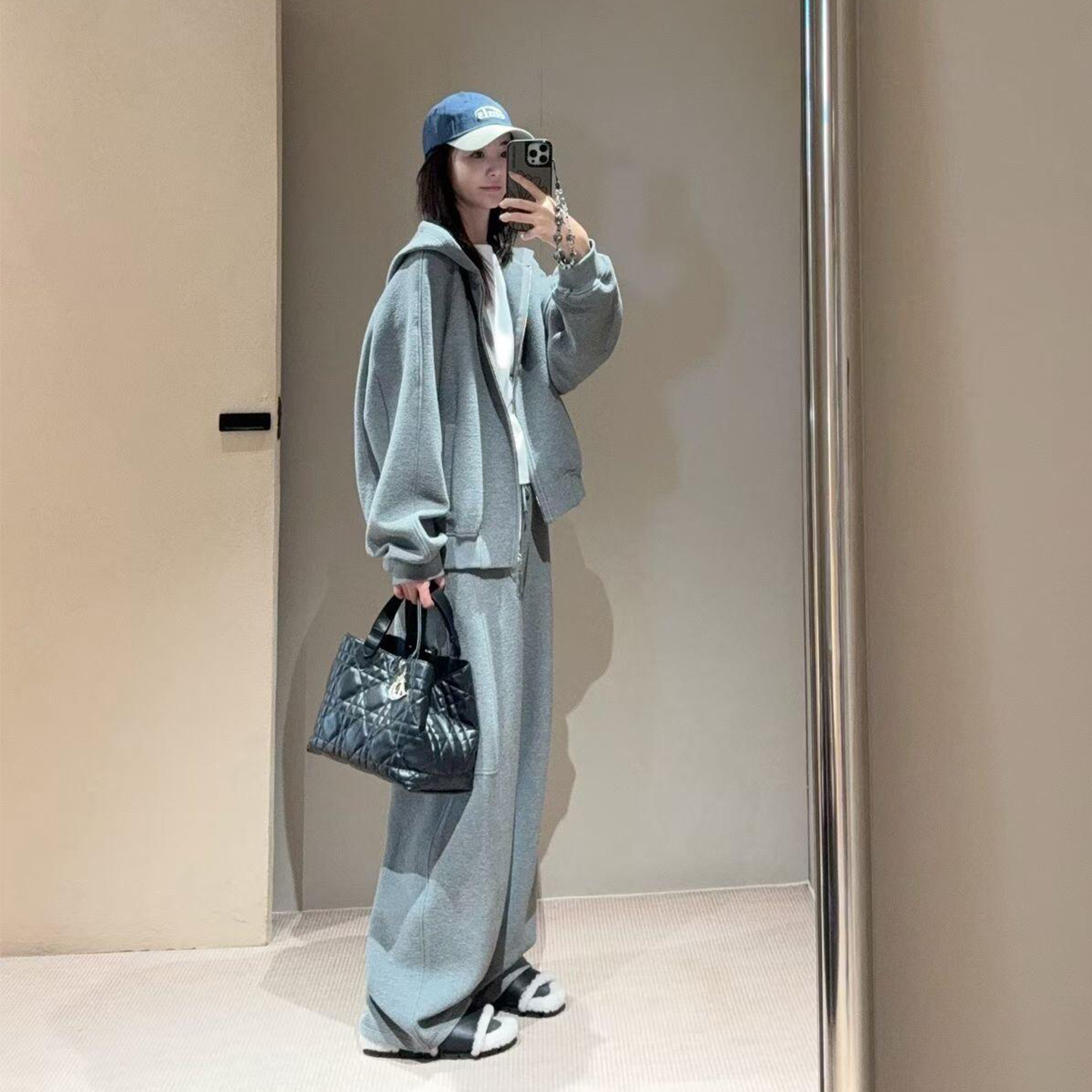 韩系慵懒风运动套装女秋冬松弛感