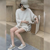 减龄小个子休闲卫衣短裤 短袖 网红炸街时尚 女夏季 两件套潮 运动套装