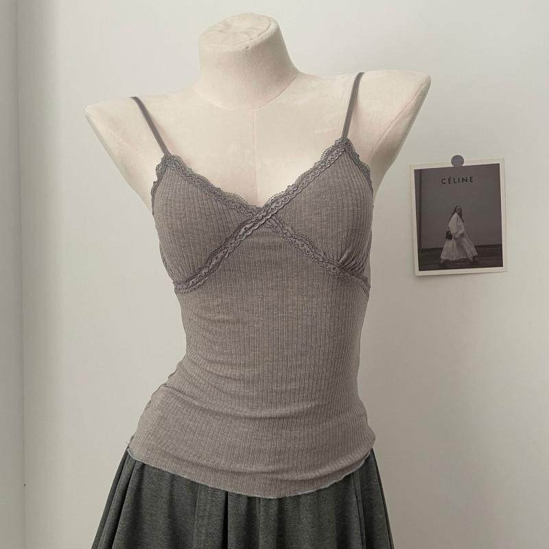 蕾丝花边吊带背心女春夏