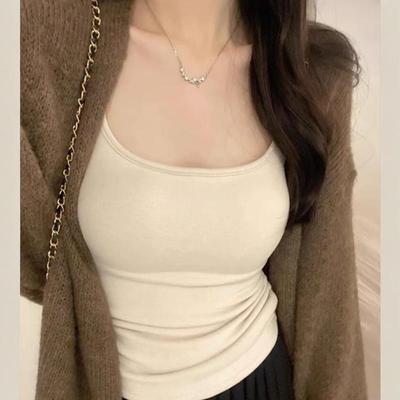 优越外扩 wan能打底!显胸显腰细自带胸垫磨毛吊带背心内搭bra秋冬