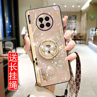 蝴蝶闪钻Mate30pro支架防摔套mate30pro镜头全包MATE30硅胶外壳潮女5g奢华挂脖网红 适用华为mate30手机壳新款