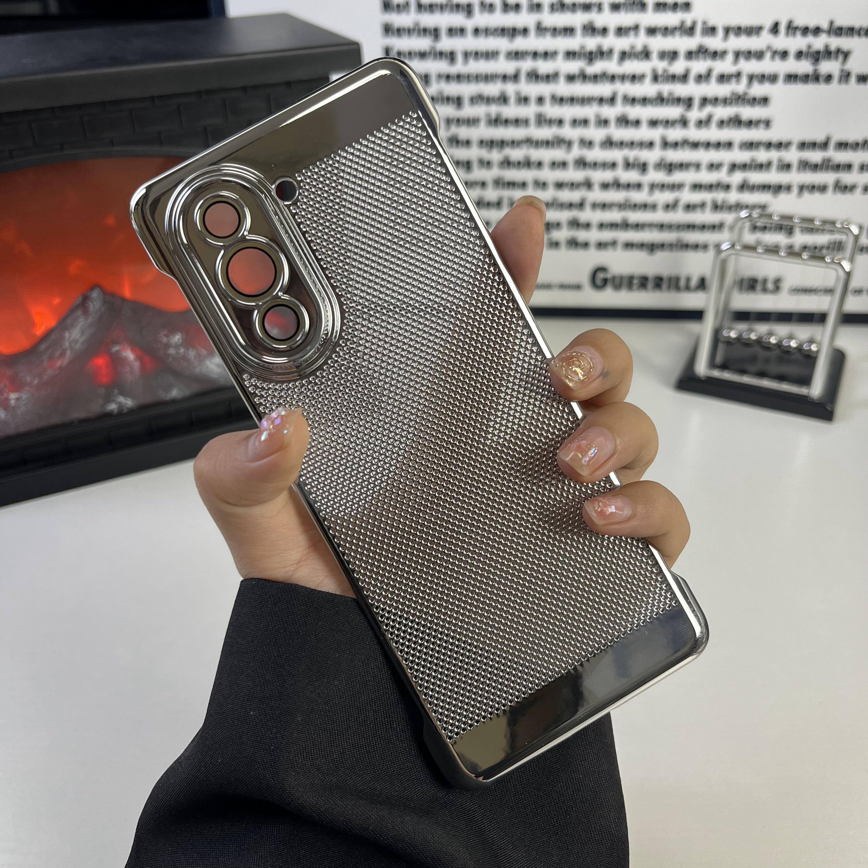 适用华为智选Hi Nova10手机壳Nova10Pro保护套夏季散热网眼孔超薄透气电镀无边框硬壳半包高颜值自带镜头膜新