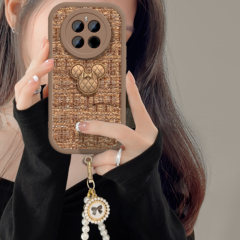 适用绒布小香风华为mate50手机壳新款编织mate50pro立体公仔女款Mate50镜头全包5g软硅胶壳MATE50防摔保护套