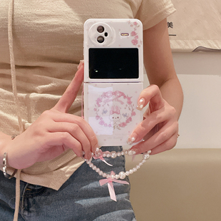 适用vivoxflip手机壳新款情侣兔子卡通创意imd软高颜值XFLIP全包防摔折叠屏男女款高级感网红高颜值保护套