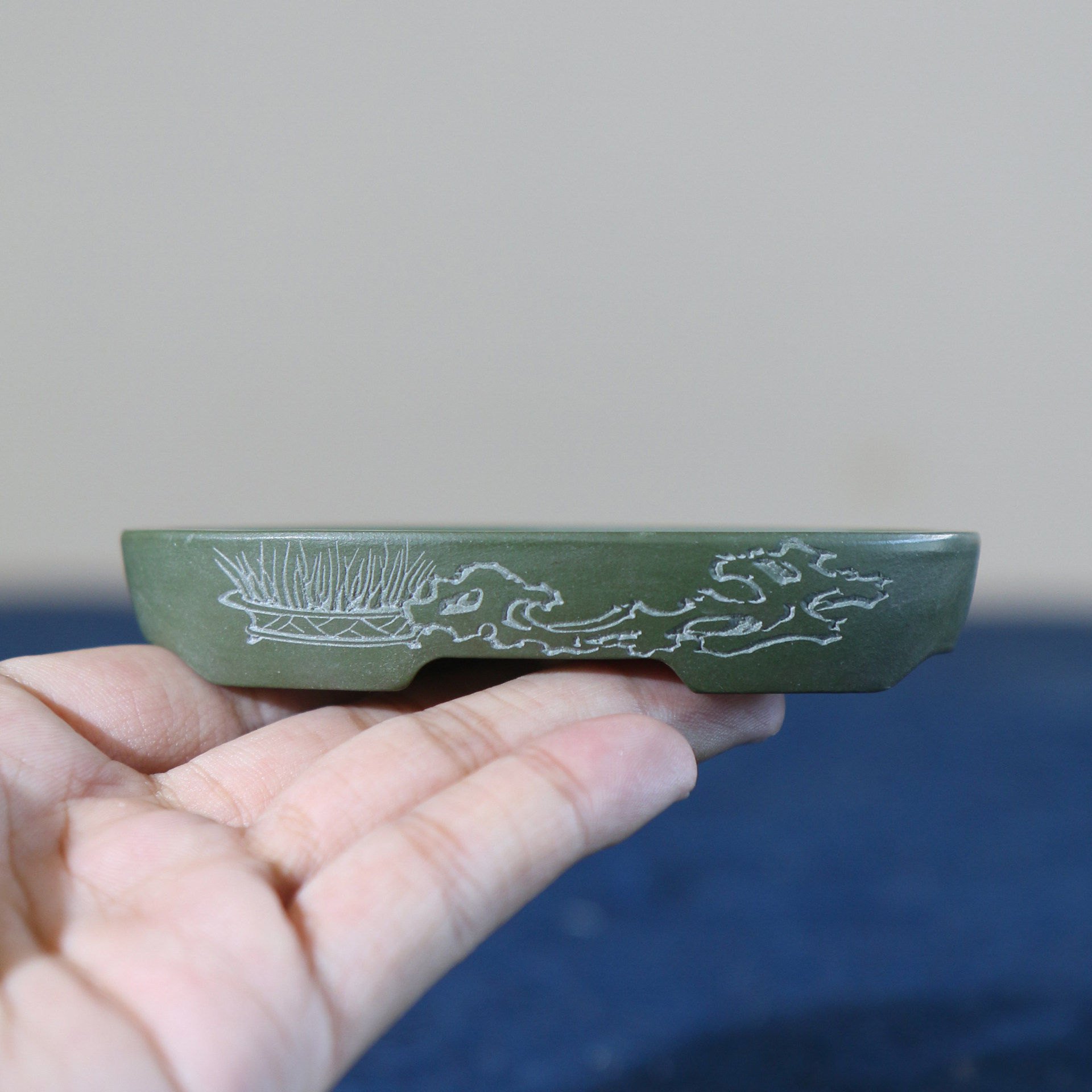 紫砂花盆微型盆景盆小盆手工盆张可磊名家盆刻绘迷你掌上盆栽