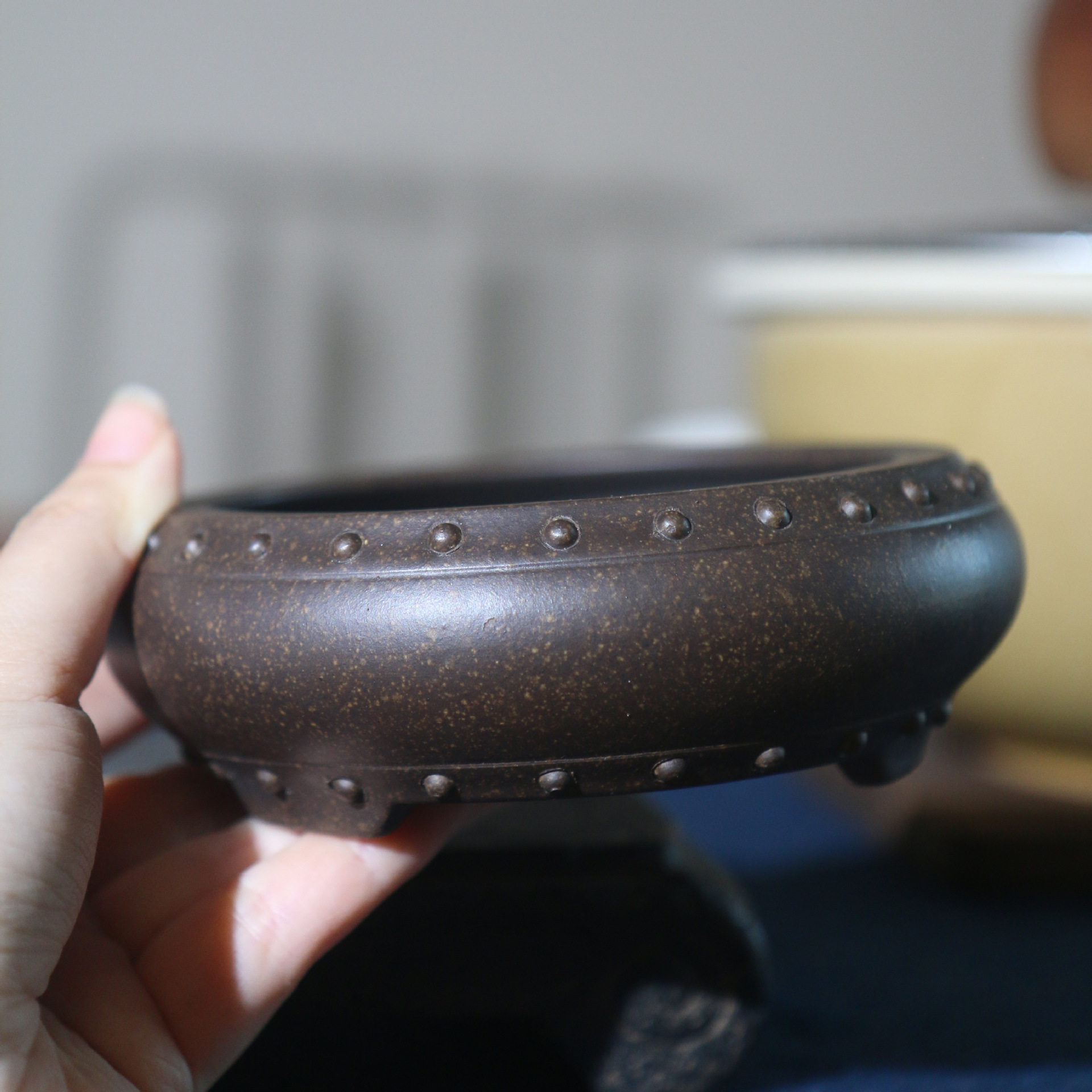 紫砂花盆圆鼓丁盆鼓点小盆鼓盆菖蒲盆桌面盆栽盆掌上盆栽