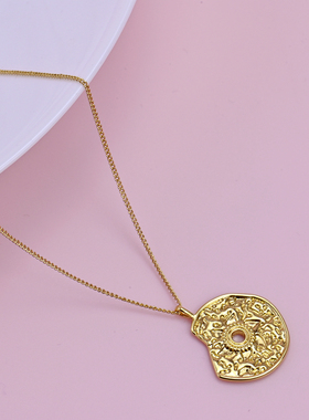 经典金色不规则设计项链锁骨链女