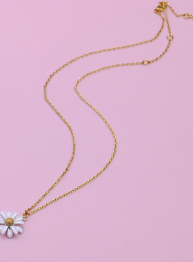 女清新雏菊项链甜美度假质感轻奢