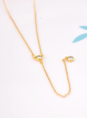 街拍锆石镶嵌日韩风百搭款毛衣链