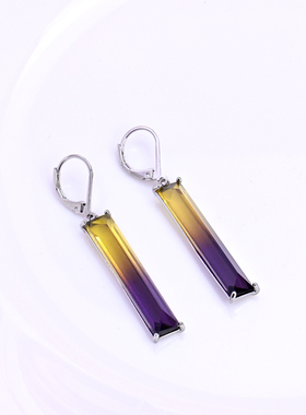 简约时尚气质紫色渐变设计轻奢高级感百搭日常通勤款网红耳环耳饰