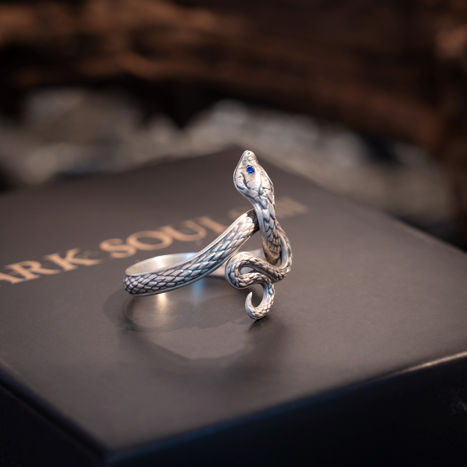 摸鱼禁止优选 darksouls3实物游戏周边贪婪银蛇戒指925银饰哥特