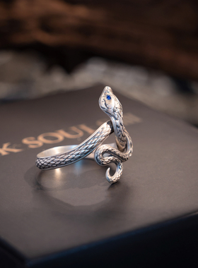 摸鱼禁止优选 darksouls3实物游戏周边贪婪银蛇戒指925银饰哥特