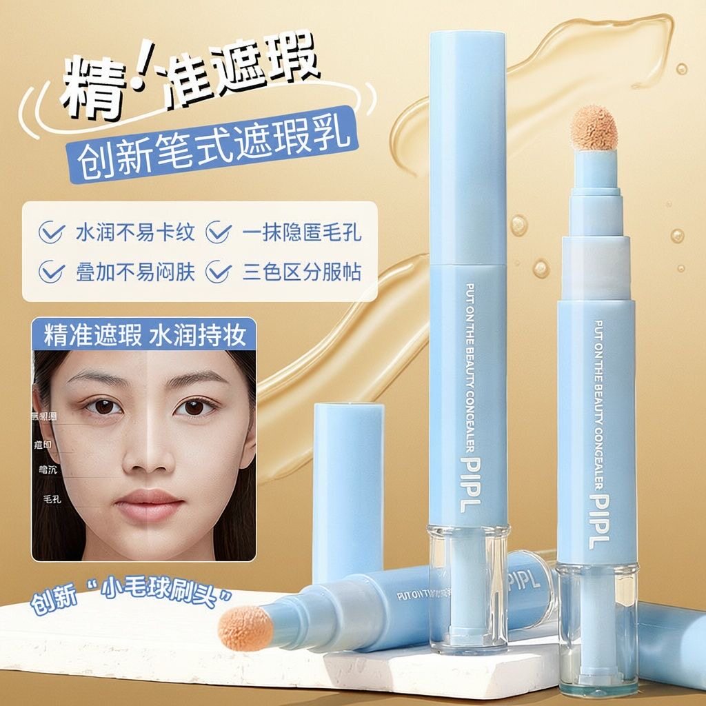 正品贴贴遮瑕乳提亮液水润服帖遮盖斑点脸部痘印遮黑眼圈纹身修容