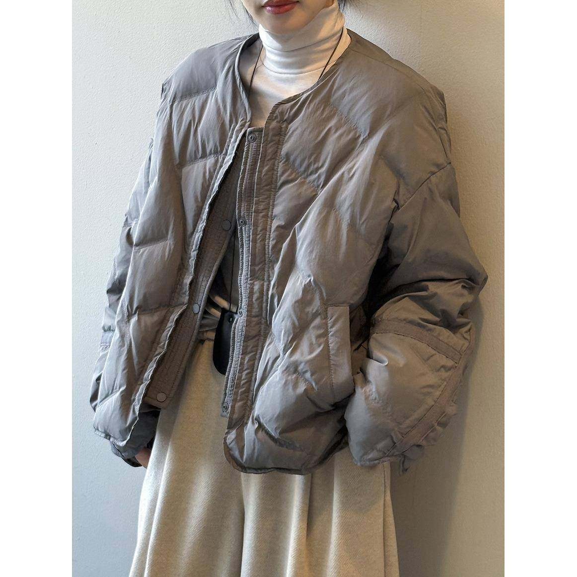 小香风90白鸭绒短款羽绒服女2025冬季新款保暖长袖宽松面包服外套