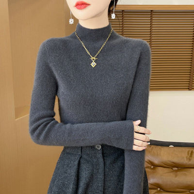 高端软糯半高领打底衫女