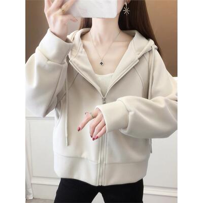 简约连帽小个子卫衣短款