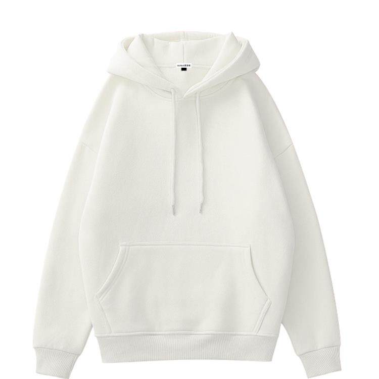 白色卫衣女2025新款薄款连帽爆款秋季韩系慵懒风美式纯色宽松外套