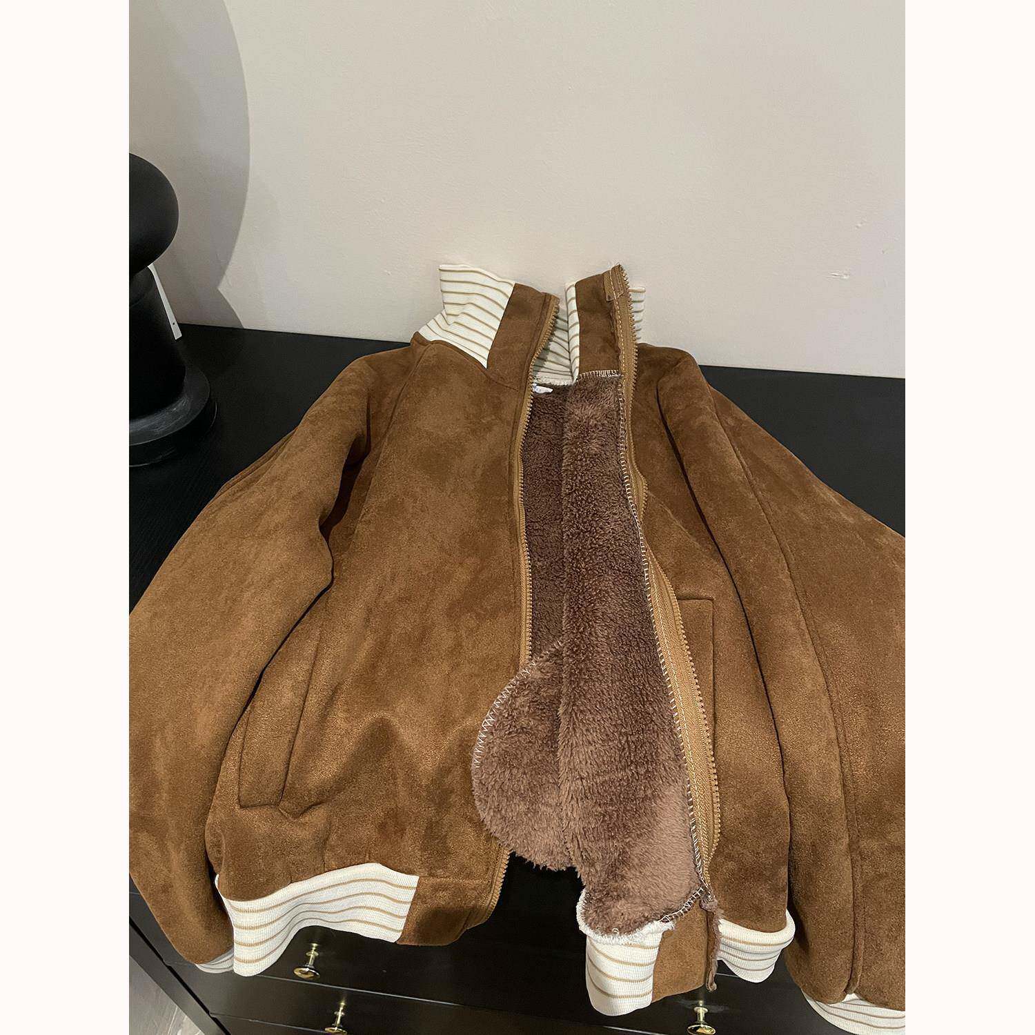 加绒加厚立领夹克羊羔毛外套2025新款今年流行爆款好看的短款棉服