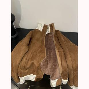 加绒加厚立领夹克羊羔毛外套2025新款今年流行爆款好看的短款棉服