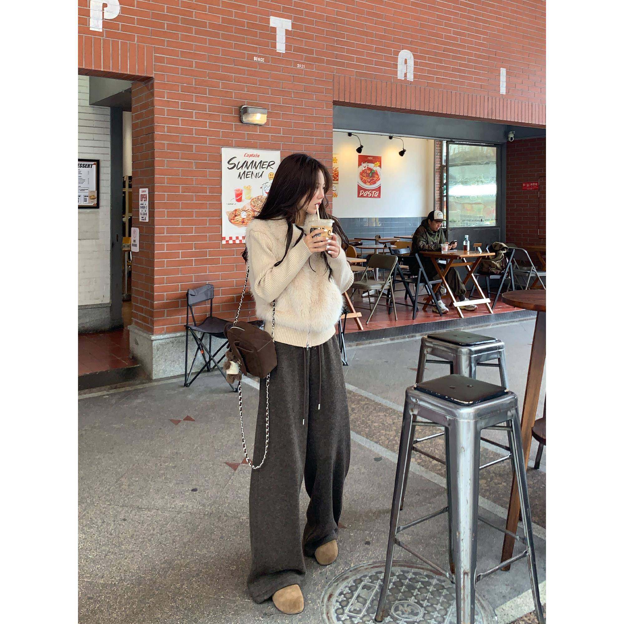 切糕自制小个子冬季女新款短款厚拼接毛茸茸上衣女装好看毛毛外套