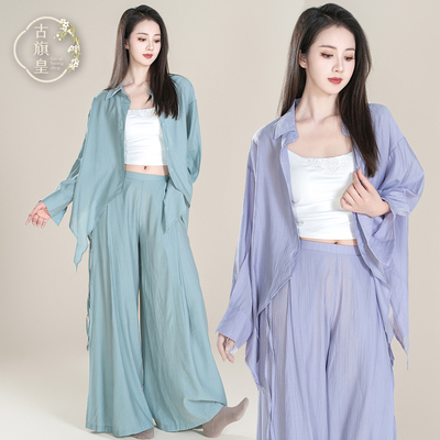 古旗皇现代舞不规则衬衫套装爵士舞蹈服中国古典舞练功服演出服