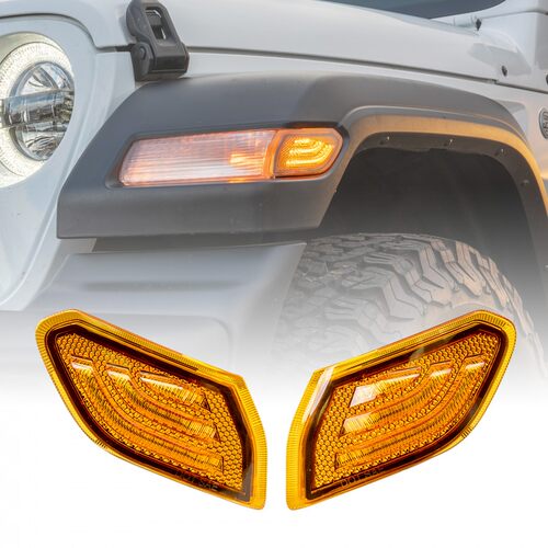 适用牧马人轮眉灯 侧边信号灯 For Jeep Wrangler JL 2018 2019
