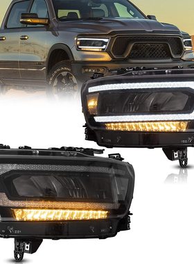 适用道奇公羊RAM1500 2019-2024大角牛/拉莱米/叛逆LED大灯总成