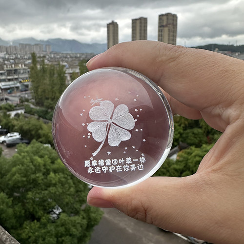 大弹珠漂亮透明纯色玻璃珠子内雕图案童年溜球幼儿园玩具生日礼品