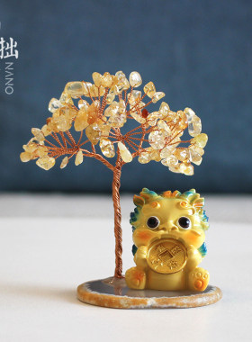 办公室貔貅水晶招财摆件