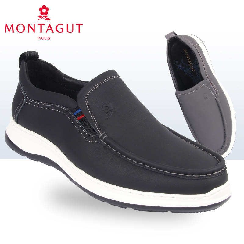 梦特娇男鞋2024春季新款商务休闲户外单鞋潮流百搭透气爸爸皮鞋男