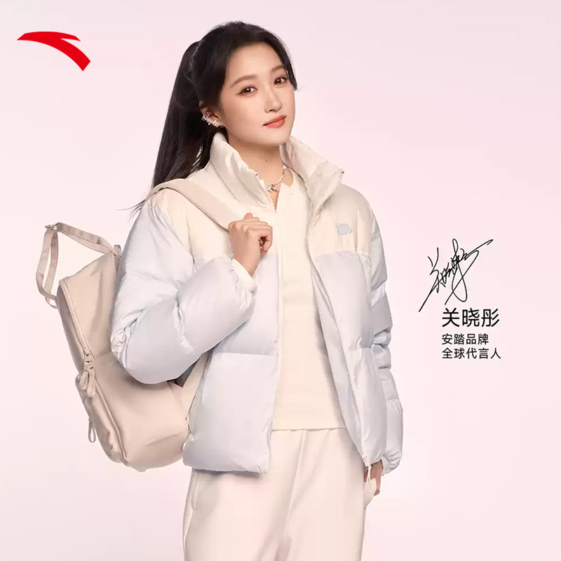 安踏面包羽绒短款羽绒女