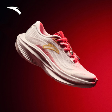安踏好事发生 叶子7丨缓震透气红色跑鞋女2026马年新款跑步鞋