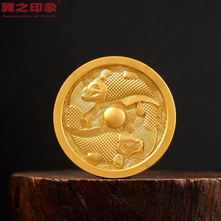 辽金时期双鱼铜镜立体冰箱贴文物文创河北博物院国潮风纪念品