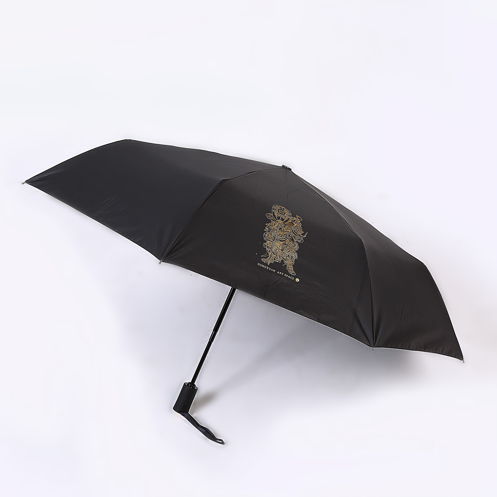 【吉】伞 河北博物院全遮光遮阳黑胶布两用直杆长柄折叠晴雨伞