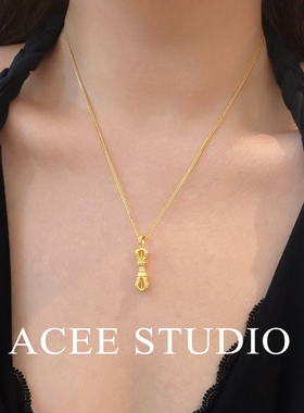 ACEE设计S925纯银金刚杵项链女款轻奢小众锁骨链国潮风福运礼物